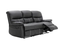 Driezitsbank En Relaxfauteuil Canby - Kunstleer - Zwart