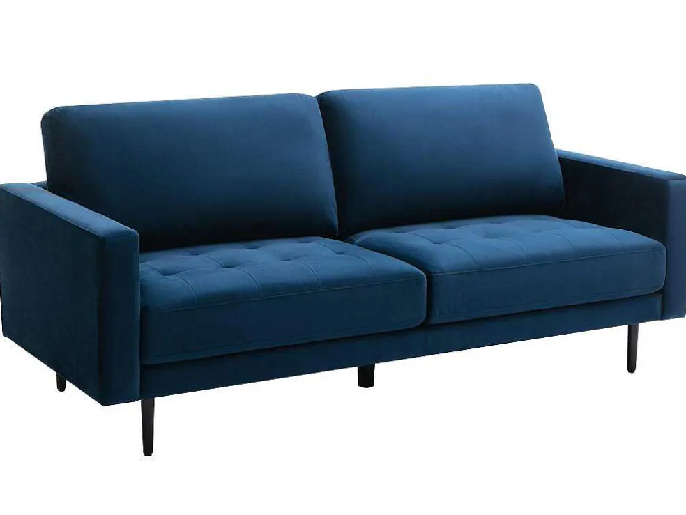 Driezitsbank Van Fluweel - Blauw - Estela