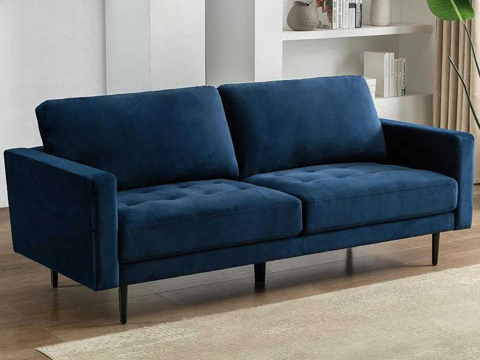 Driezitsbank Van Fluweel - Blauw - Estela