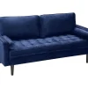 Driezitsbank Van Fluweel Fleuet - Donkerblauw