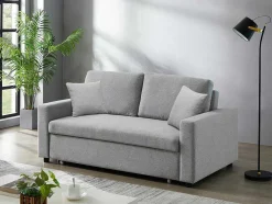Driezits Bedbank Van Stof Inizor - Lichtgrijs