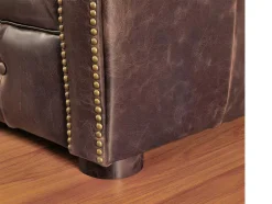 Driezits- En Tweezitsbank Chesterfield Clotaire Van 100% Leer Met Lived-In Aspect