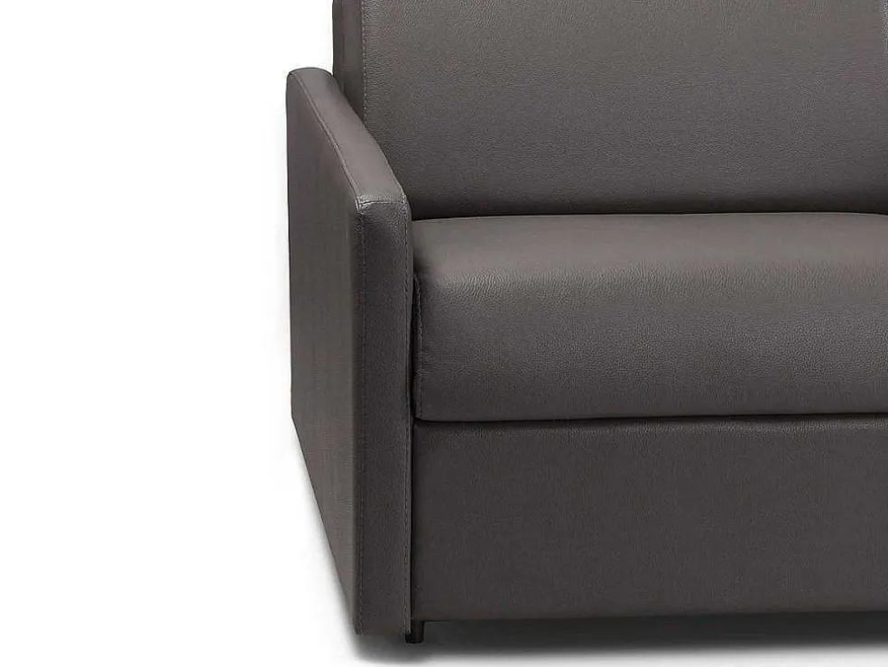 Driezits Express-Bedbank Van Kunstleer Calife - Grijs - Slaapafmeting 140 Cm