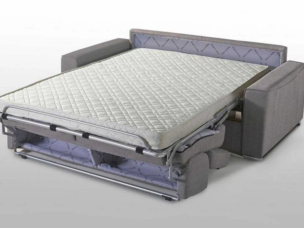 Driezits Express-Bedbank Van Stof Vizir - Grijs - Slaapafmeting 140 Cm