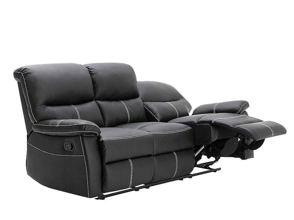 Driezits Relaxbank Canby - Kunstleer - Zwart
