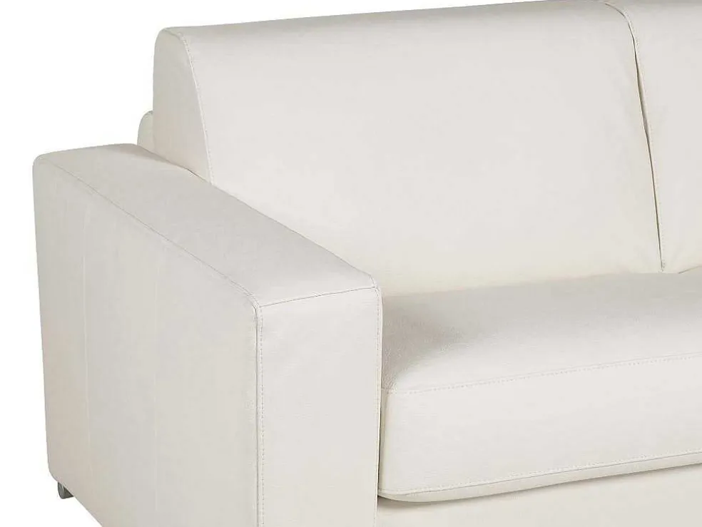 Driezits Slaapbank 100% Buffelleer Delectea Ii - Wit