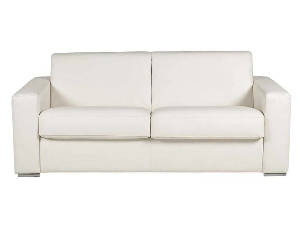 Driezits Slaapbank 100% Buffelleer Delectea Ii - Wit