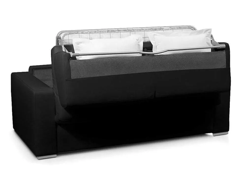 Driezits Slaapbank 100% Buffelleer Delectea Ii - Zwart