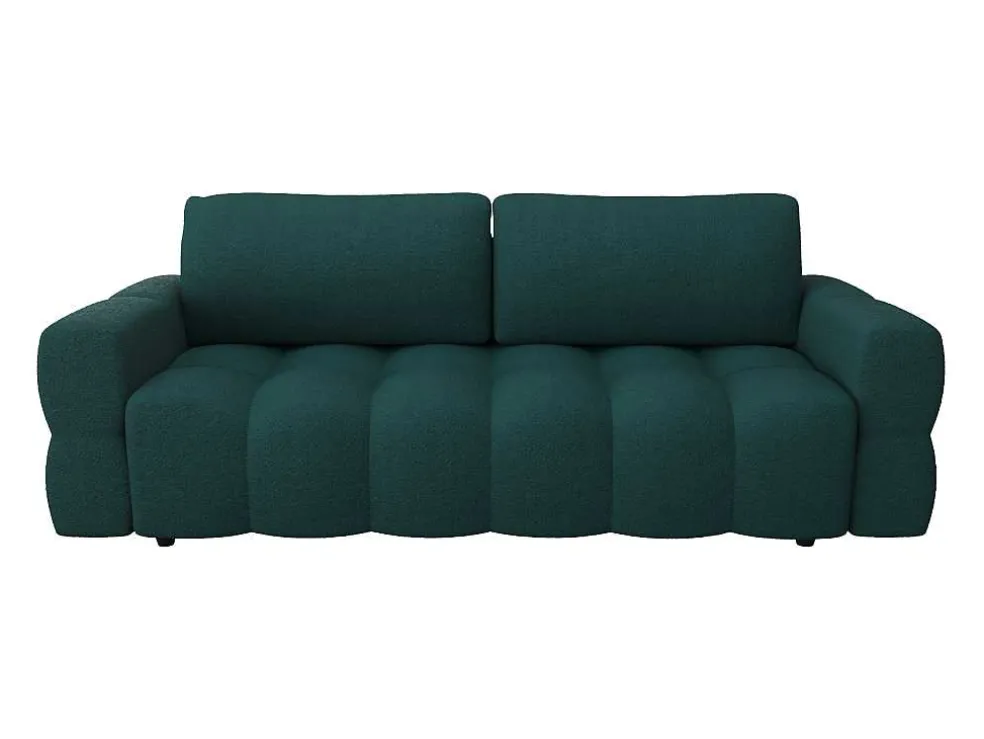 Driezitsslaapbank Van Blauwgroene Bouclestof Issoro