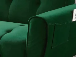 Driezits-Slaapbank Van Fluweel Polani - Antraciet