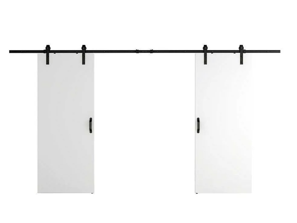Dubbele Schuifdeur - 2 X H205 X L83 Cm - Mdf + Wit Pvc - Varin