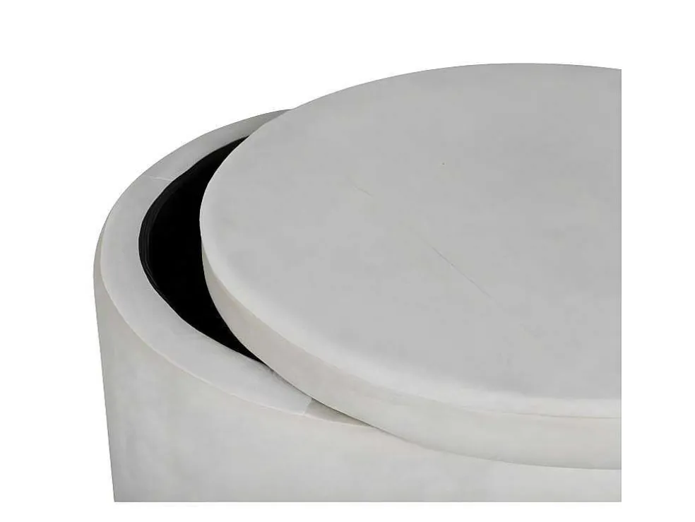 Dunken Poef, Hocker Met Opbergruimte O51Cm Velours Beige.