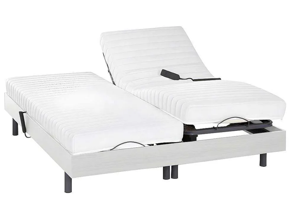 Elektrisch Bed Bedbodem En Matras Lattenbodem En Contactplaatjes - Pandora Ii Van Dreamea - Motor Okin - Wit - 2X80X200 Cm