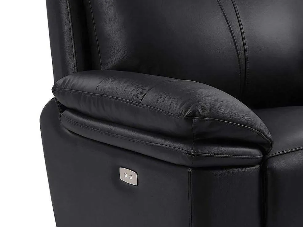 Elektrische Relax-Fauteuil Van Zwart Leer Mesola