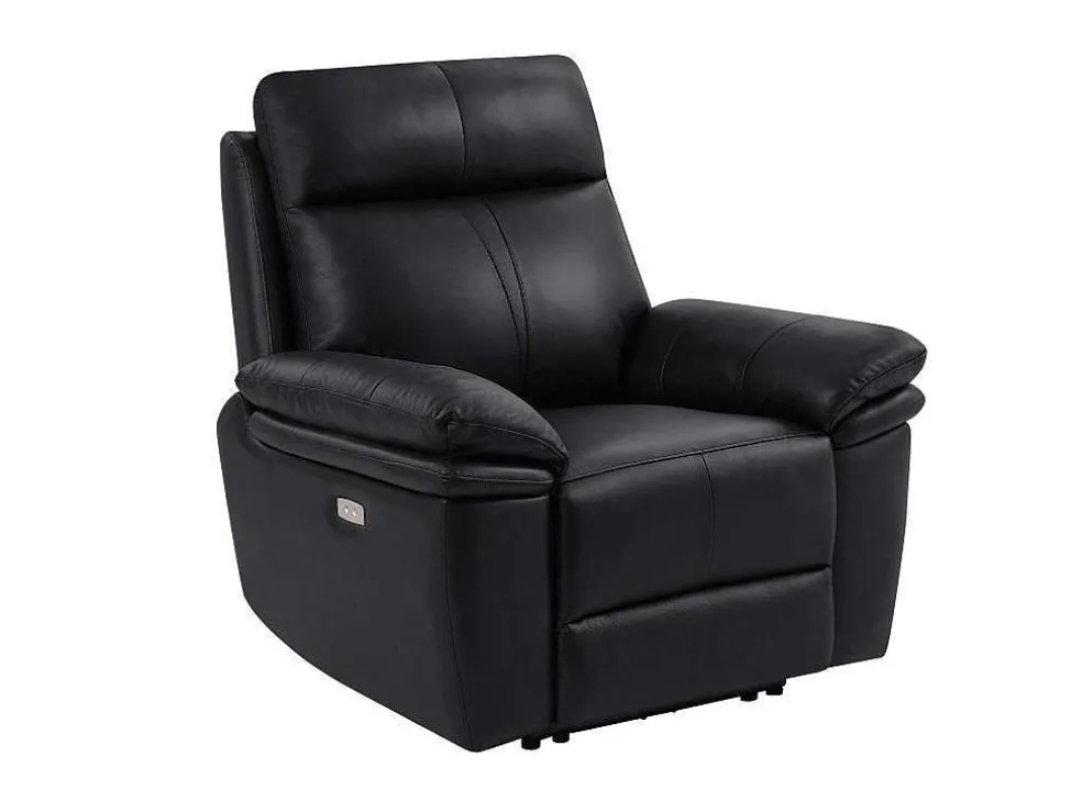 Elektrische Relax-Fauteuil Van Zwart Leer Mesola