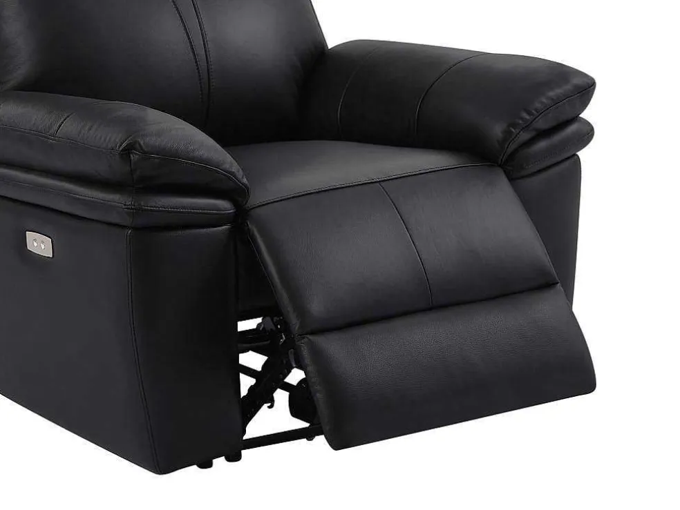 Elektrische Relax-Fauteuil Van Zwart Leer Mesola
