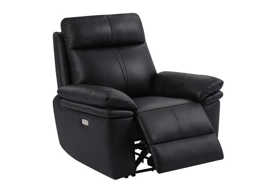 Elektrische Relax-Fauteuil Van Zwart Leer Mesola