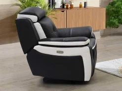 Elektrische Relaxfauteuil Van Leer Angelique - Zwart/ Wit