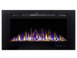 Elektrische Sfeerhaard Calbuco - L101,6 X D14 X H54,4 Cm - Zwart