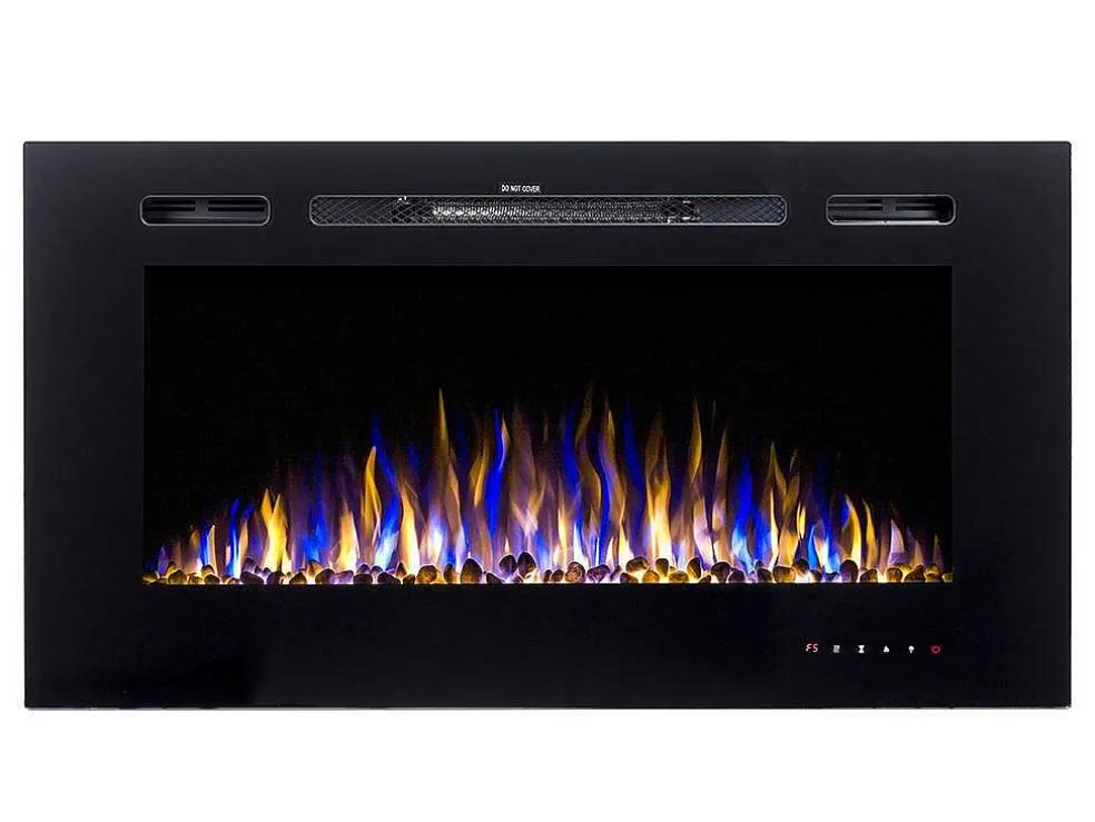 Elektrische Sfeerhaard Calbuco - L101,6 X D14 X H54,4 Cm - Zwart