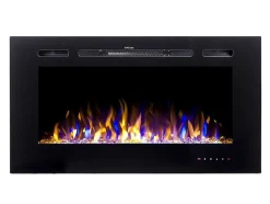 Elektrische Sfeerhaard Calbuco - L101,6 X D14 X H54,4 Cm - Zwart