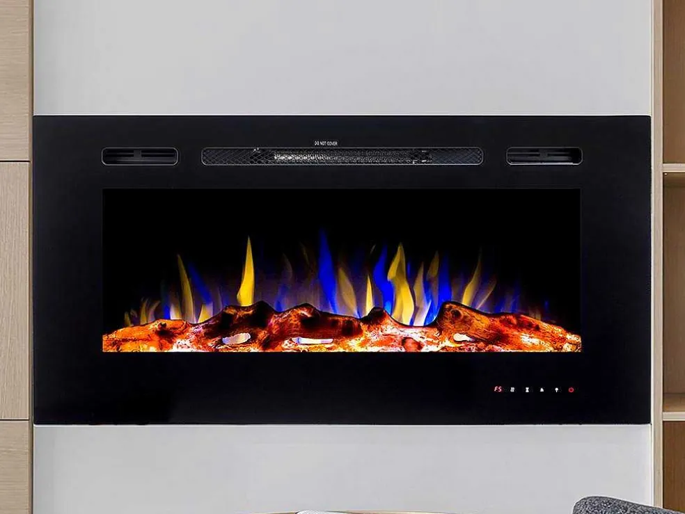 Elektrische Sfeerhaard Calbuco - L101,6 X D14 X H54,4 Cm - Zwart