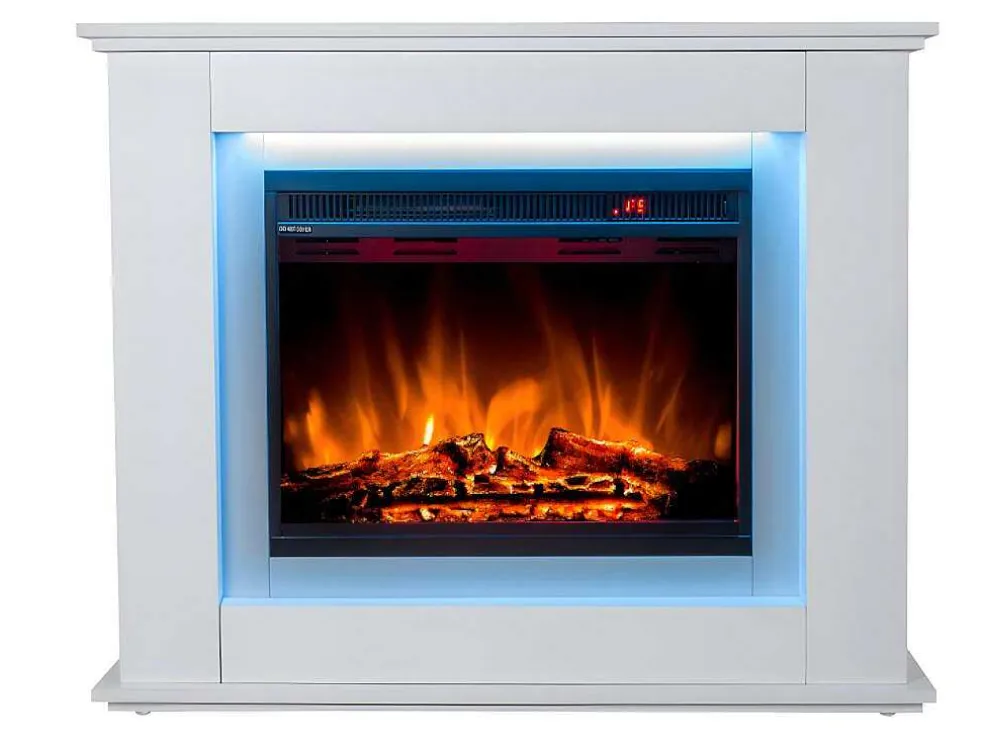 Elektrische Sfeerhaard Nevado - Met Schoorsteenmantel - Leds - L100 X D27,5 X H82,5 Cm - Wit
