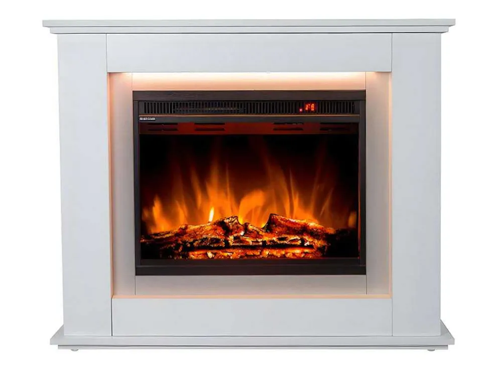 Elektrische Sfeerhaard Nevado - Met Schoorsteenmantel - Leds - L100 X D27,5 X H82,5 Cm - Wit