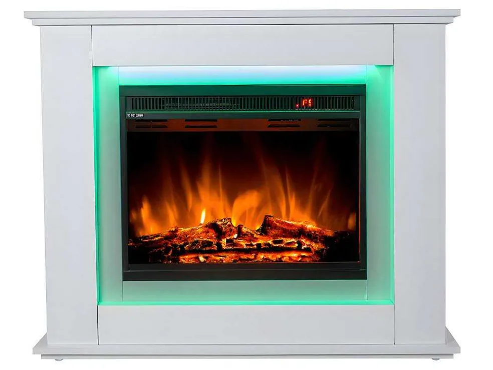 Elektrische Sfeerhaard Nevado - Met Schoorsteenmantel - Leds - L100 X D27,5 X H82,5 Cm - Wit