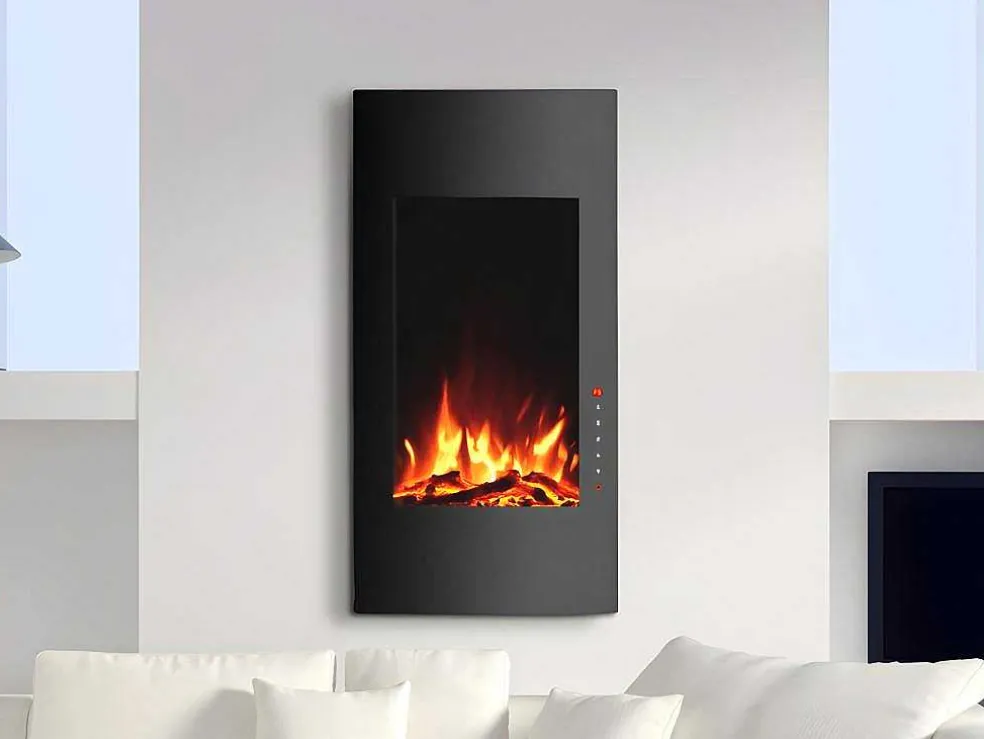 Elektrische Sfeerhaard Vulcano - L41 X D13 X H81 Cm - Zwart