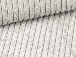 Express-Driezitsslaapbank Van Beige Ribfluweel - Bed Met Brede Latten 140 Cm - Matras 18 Cm - Mondovi