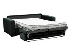 Express-Vierzitsslaapbank Van Groen Ribfluweel - Bed 160 Cm - Matras 18 Cm - Mondovi