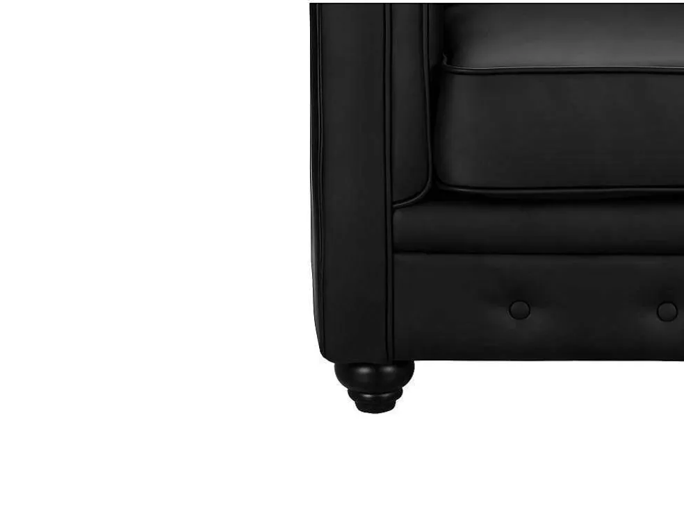 Fauteuil Chesterfield Van Kunstleer - Zwart