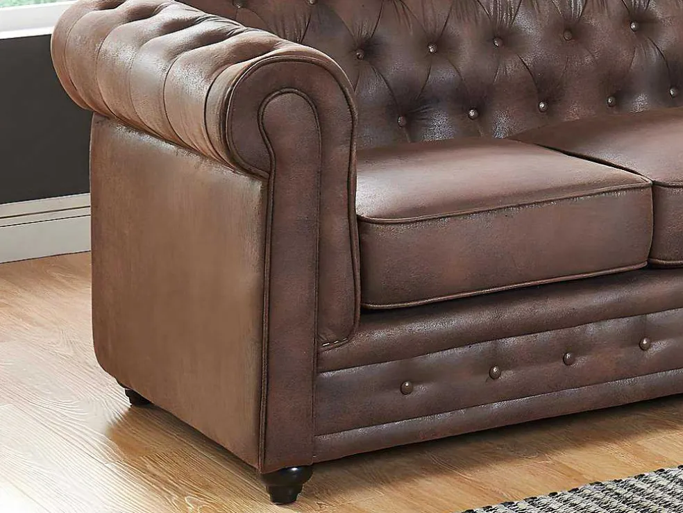 Fauteuil Chesterfield Van Microvezel Met Vintage Look