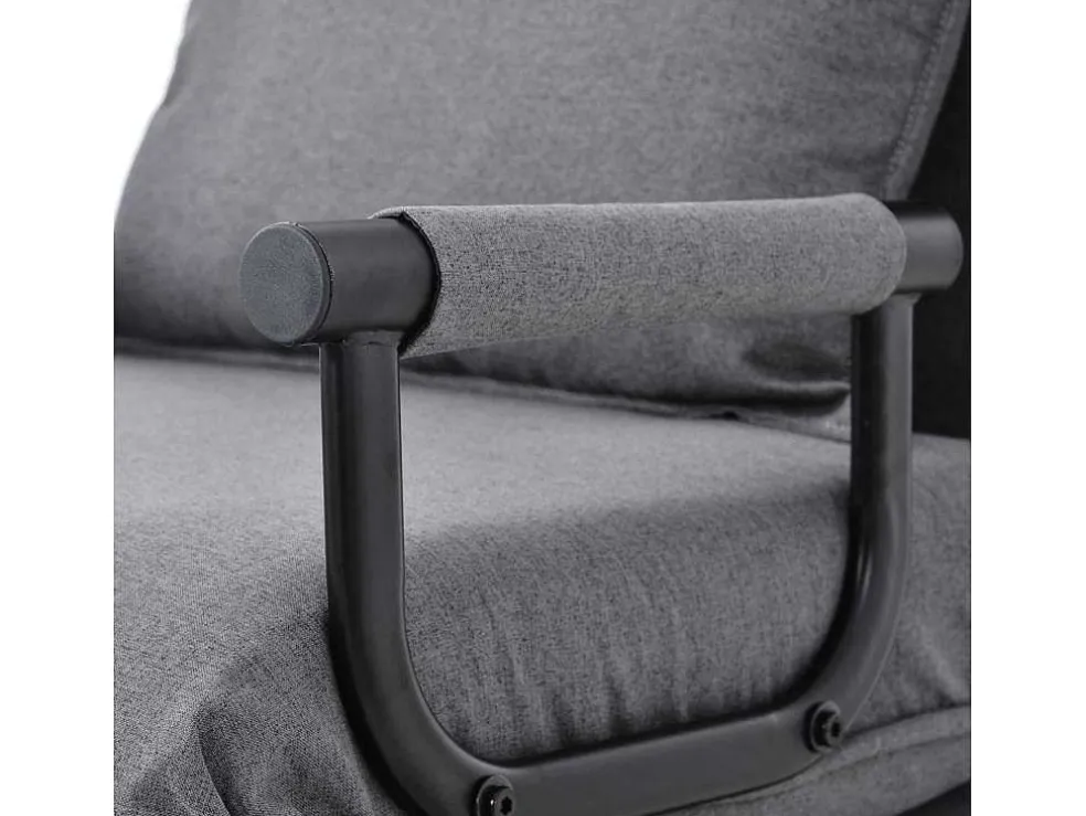 Fauteuil Met Kussen En Verstelbare Rugleuning - Om Te Bouwen Tot Fauteuil - Linnen Stof - Grijs