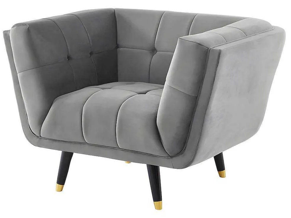 Fauteuil Samantha Ii Van Fluweel - Grijs