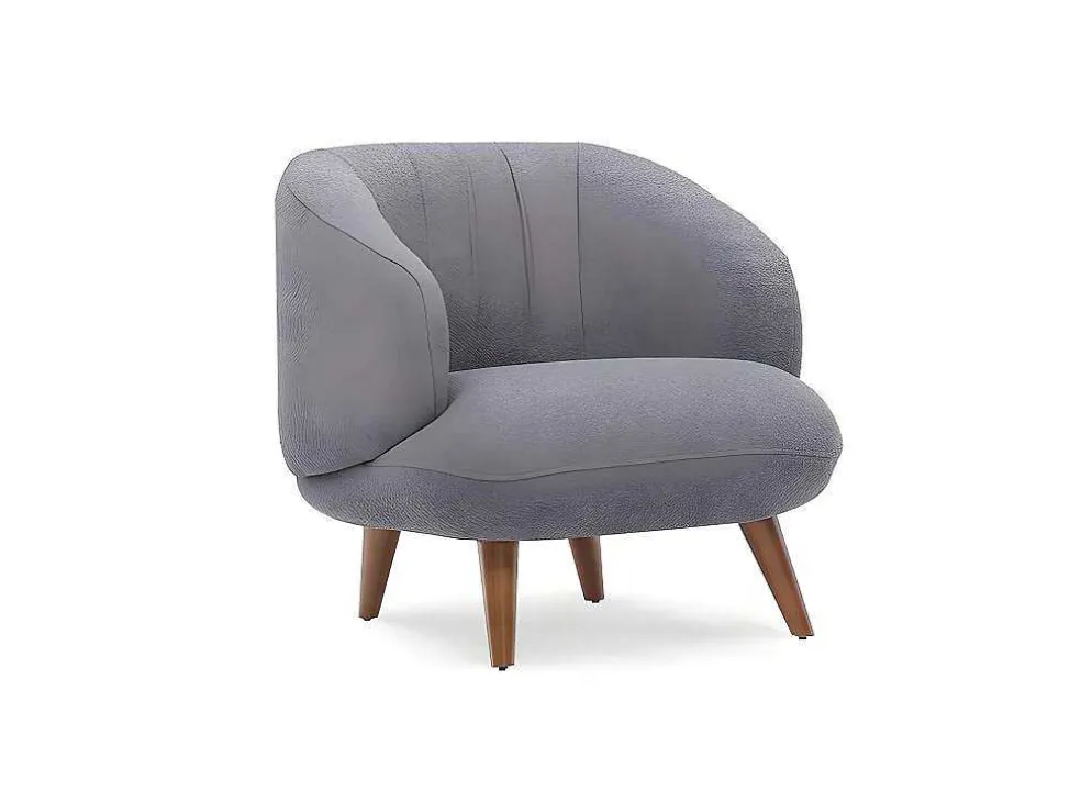 Fauteuil Van Boucle Stof - Antraciet - Janina