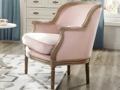 Fauteuil Van Fluweel Alienor Pastel Roze