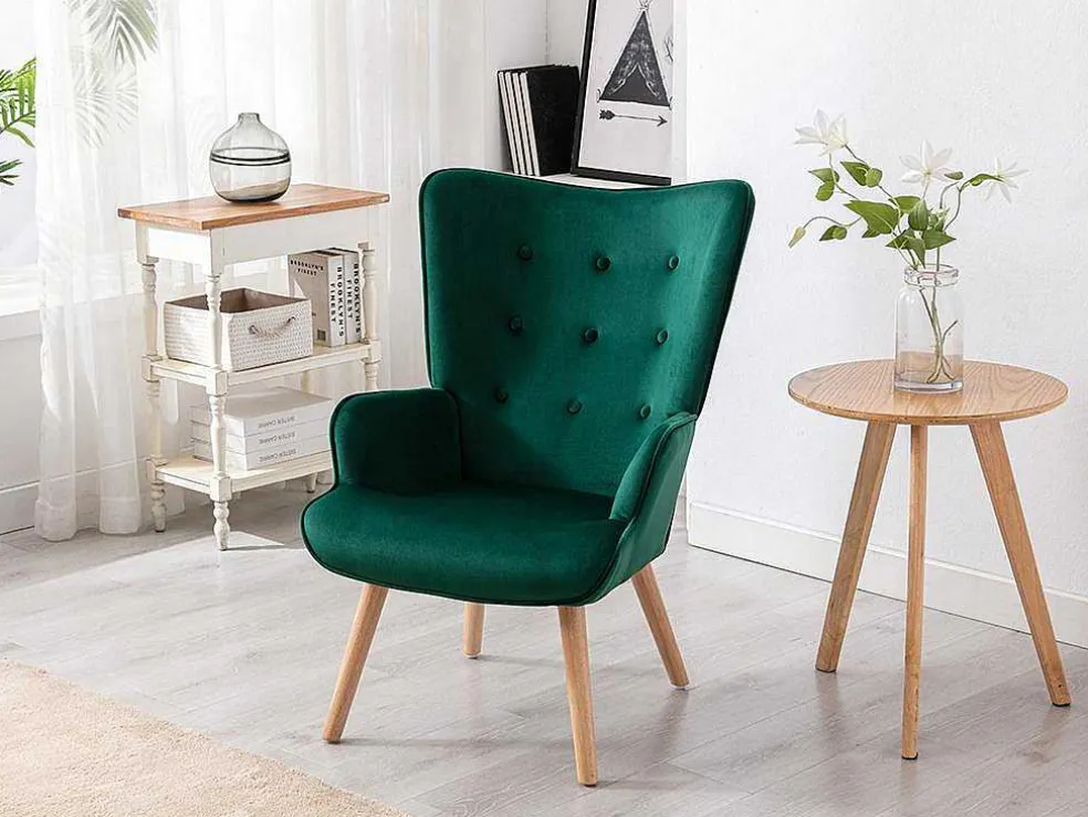 Fauteuil Van Fluweel Vately - Groen