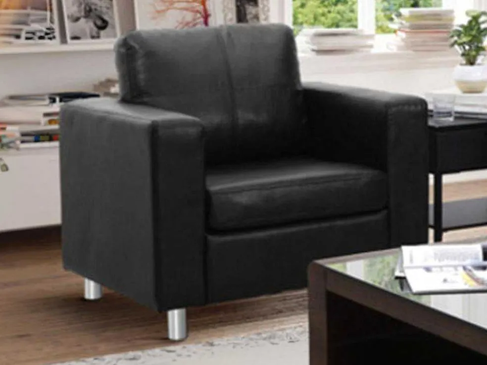 Fauteuil Van Kunstleer Ackley - Zwart