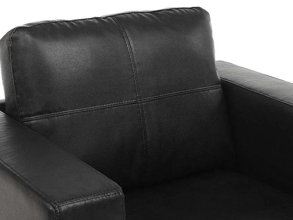 Fauteuil Van Kunstleer Ackley - Zwart