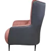 Fauteuil Van Roze Fluweel En Antraciet Structuur Mendocino