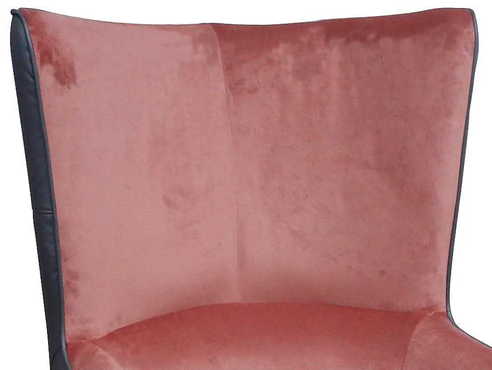 Fauteuil Van Roze Fluweel En Antraciet Structuur Mendocino