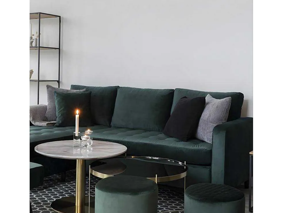 Firenze Chaise Longue Bank Velours, Groen.