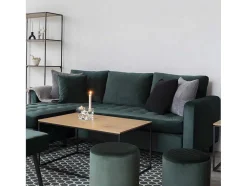 Firenze Chaise Longue Bank Velours, Groen.