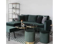 Firenze Chaise Longue Bank Velours, Groen.
