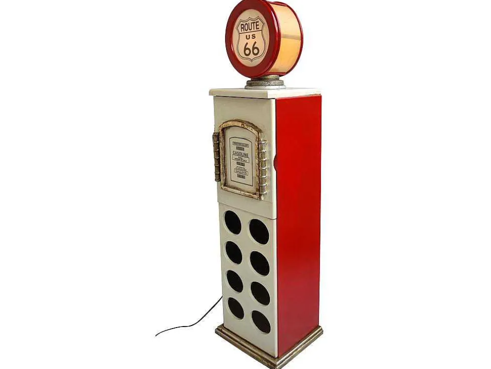 Flessenrek Met Lamp 8 Flessen - H.112 Cm - Wit - Pomp Links - Drive-In