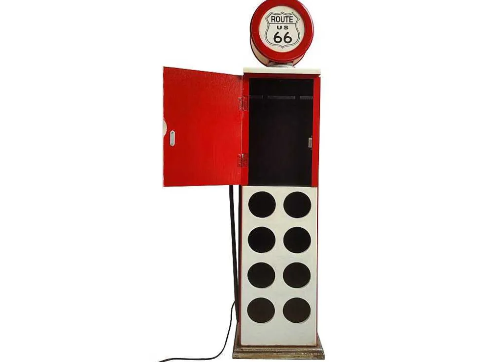 Flessenrek Met Lamp 8 Flessen - H.112 Cm - Wit - Pomp Links - Drive-In