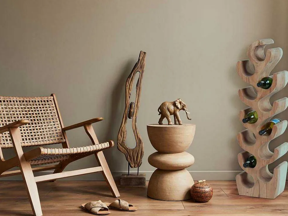 Flessenrek Van Suarhout - 12 Flessen - B28 X D19 X H100 Cm - Naturel - Guimaras