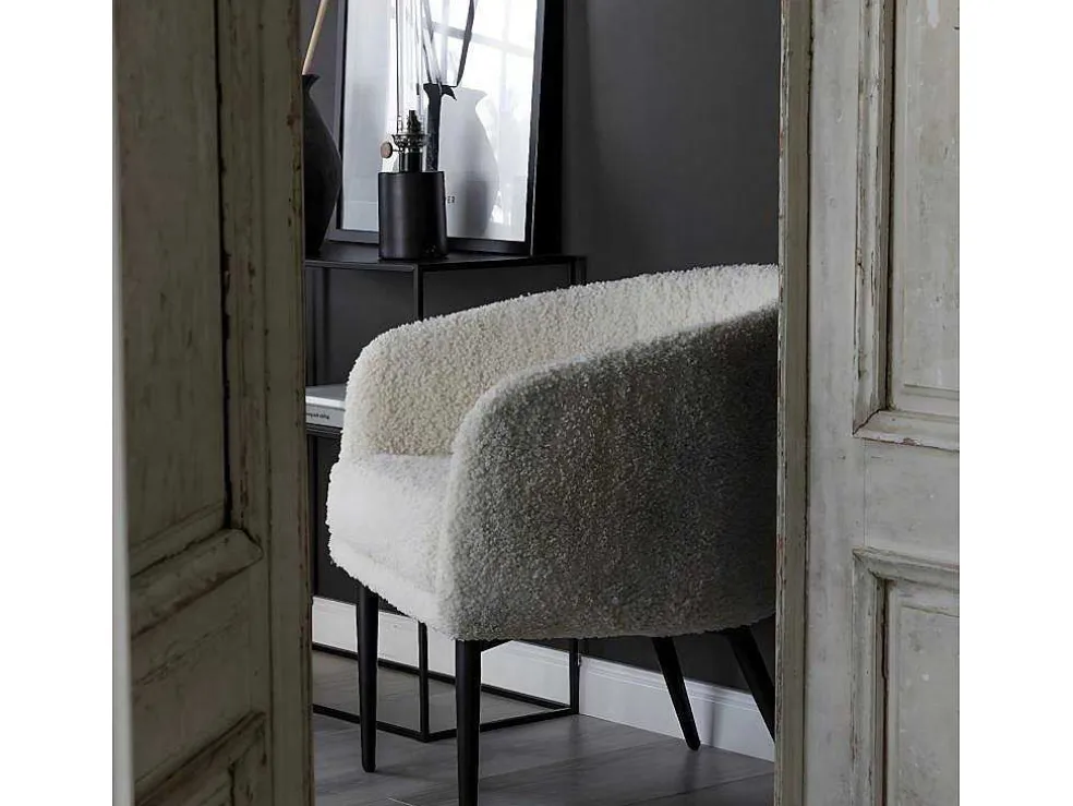 Fluffy Fauteuil Teddy Wit.